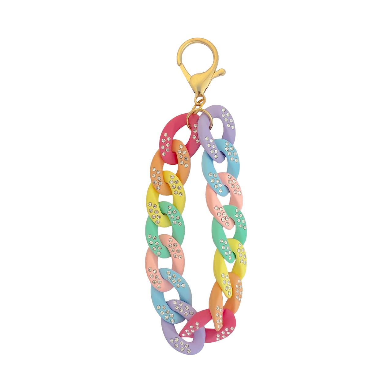 Blue Moon Studio™ Multicolour Chain Link Bag Charm with Rhinestones